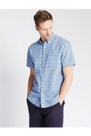 Pure Cotton Oxford Checked Shirt 24.00 €