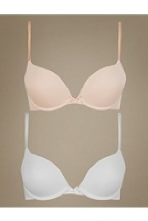 2 Pack Padded Push-Up Plunge T-Shirt Bras AA-DD 24.00 €