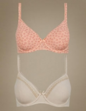 2 Pack Cotton Rich Padded Underwired Full Cup T-Shirt Bras A 24.00 €