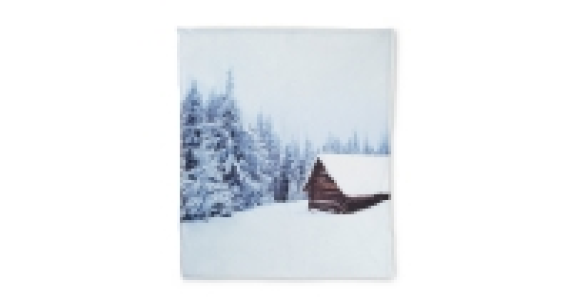 Log Cabin Print Sherpa Fleece