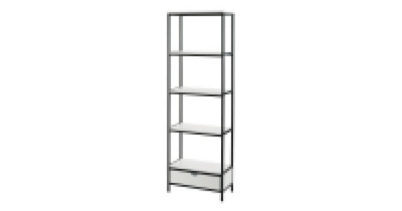 Black/White Bookcase With Drawer