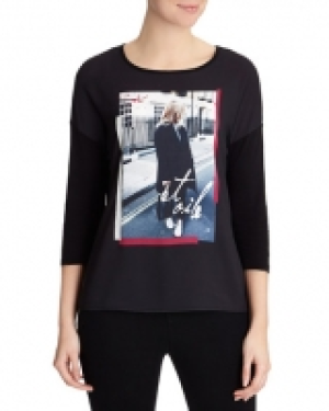 Long-Sleeved Girl Print Top