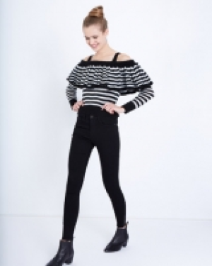 Savida Striped Off-The-Shoulder Knit
