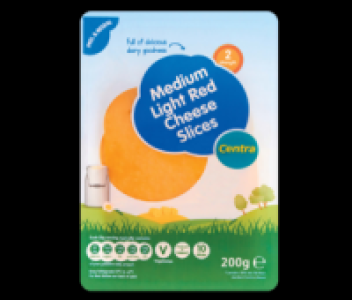 Centra Medium Light Red Cheese Slices 200g