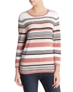 Long-Sleeved Boat-Neck Stripe Jumper