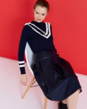 Savida Contrast Frill Jumper