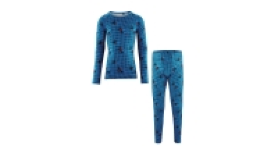 Aldi  Boys Blue/Red Print Base Layer Set