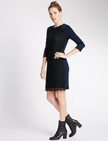 Marks and Spencer  Pure Cotton Lace 3/4 Sleeve Shift Dress