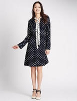 Marks and Spencer  Spotted Long Sleeve Shift Dress