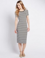 Marks and Spencer  Striped Short Sleeve Midi Dress