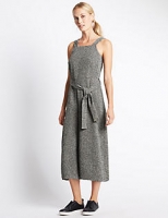 Marks and Spencer  Textured Pinafore Jumpsuit with Belt