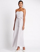 Marks and Spencer  Strapless Pleated Maxi Dress with Belt