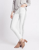 Marks and Spencer  Embroidered Mid Rise Skinny Leg Jeans