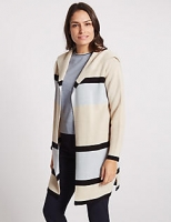 Marks and Spencer  Longline Striped Collared Neck Cardigan