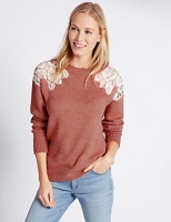 Marks and Spencer  Crew Neck Chunky Lace Jumper