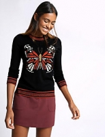 Marks and Spencer  Long Sleeve Butterfly Print Jumper