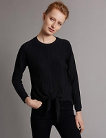 Marks and Spencer  Ribbed Tie Front Jumper