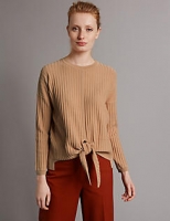 Marks and Spencer  Ribbed Tie Front Jumper