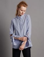 Marks and Spencer  Pure Cotton Striped Poplin Shirt