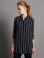 Marks and Spencer  Striped Longline Long Sleeve Shirt