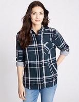 Marks and Spencer  Pure Cotton Checked Long sleeve Shirt