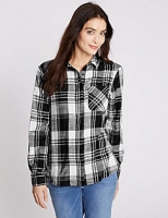 Marks and Spencer  Pure Cotton Checked Long Sleeve Shirt