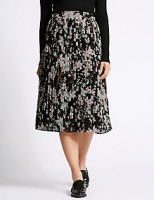 Marks and Spencer  Floral Print Pleated Skirt