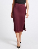 Marks and Spencer  Lace Trim Side Split Straight Skirt