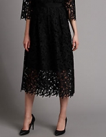 Marks and Spencer  Pleated Lace Midi Skirt