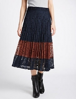 Marks and Spencer  Lace Pleated Midi Skirt