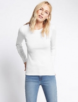 Marks and Spencer  Pure Cotton Crew Neck Long Sleeve T-Shirt