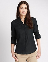 Marks and Spencer  Pure Linen Collared Neck Long Sleeve Shirt