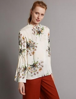 Marks and Spencer  Floral Print Sculpted Sleeve Blouse