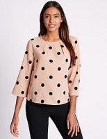 Marks and Spencer  Spotted 3/4 Sleeve Shell Top