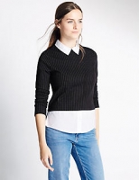 Marks and Spencer  Pinstriped Mock Double Layer Top