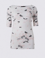 Marks and Spencer  Pure Cotton Butterfly Print T-Shirt