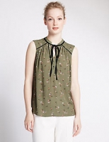 Marks and Spencer  PETITE Floral Print Sleeveless Blouse