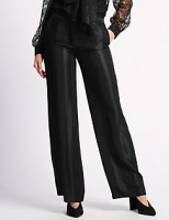 Marks and Spencer  Satin Striped Wide Leg Trousers
