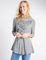 Marks and Spencer  Floral Print 3/4 Sleeve Tunic