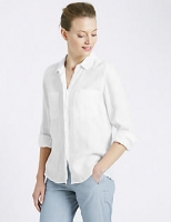 Marks and Spencer  Pure Linen Long Sleeve Shirt