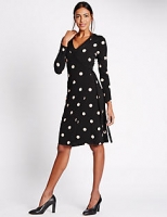Marks and Spencer  Spotted Long Sleeve Shift Dress
