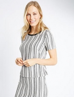 Marks and Spencer  Striped Short Sleeve Jersey Top