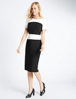 Marks and Spencer  Colour Block Lined Short Sleeve Shift Dress
