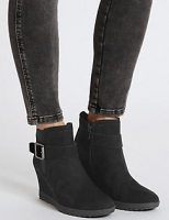 Marks and Spencer  Wedge Buckle Ankle Boots with Insolia®