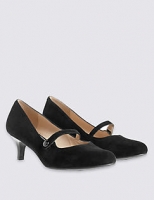 Marks and Spencer  Wide fit Suede Kitten Heel Court Shoes