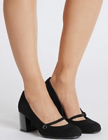 Marks and Spencer  Wide Fit Block Heel Court Shoes