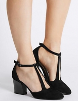 Marks and Spencer  Suede Angular Buckle Two Part Court Shoes