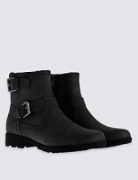 Marks and Spencer  Block Heel Biker Boots with Insolia Flex®