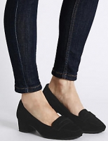 Marks and Spencer  Wide Fit Suede Mid Heel Court Shoes