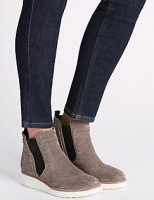 Marks and Spencer  Suede Brogue Detail Ankle Boots
